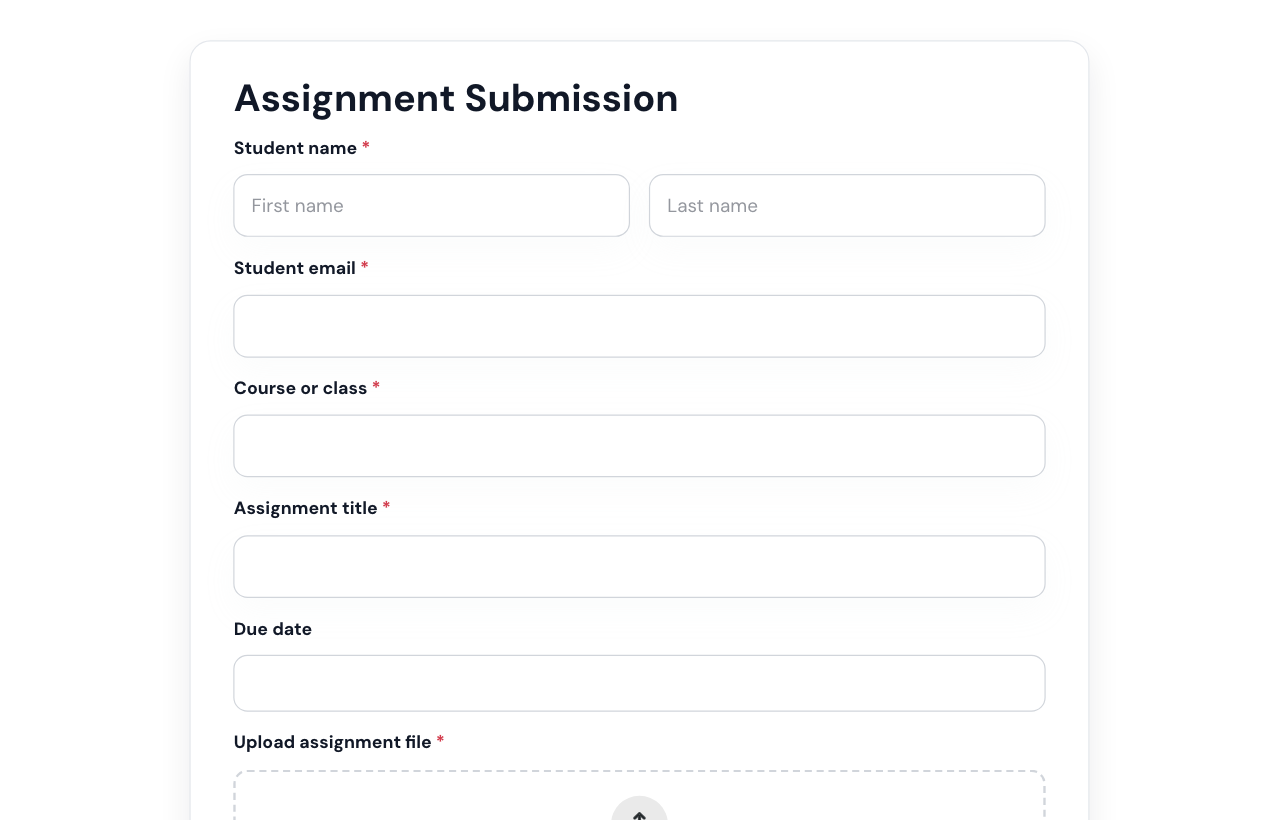 Assignment Submission Form cover