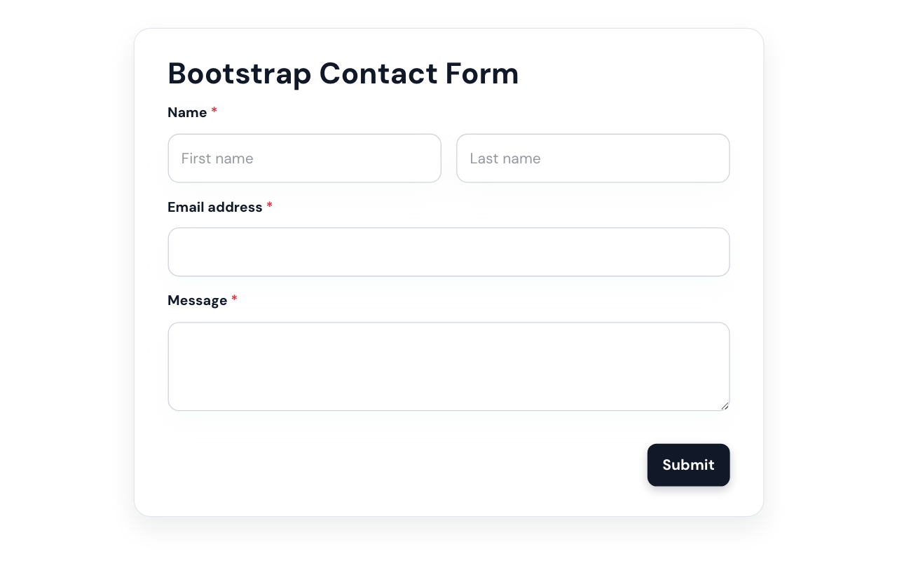 Bootstrap Contact Form cover
