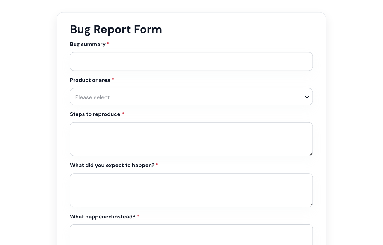 Bug Report Form cover