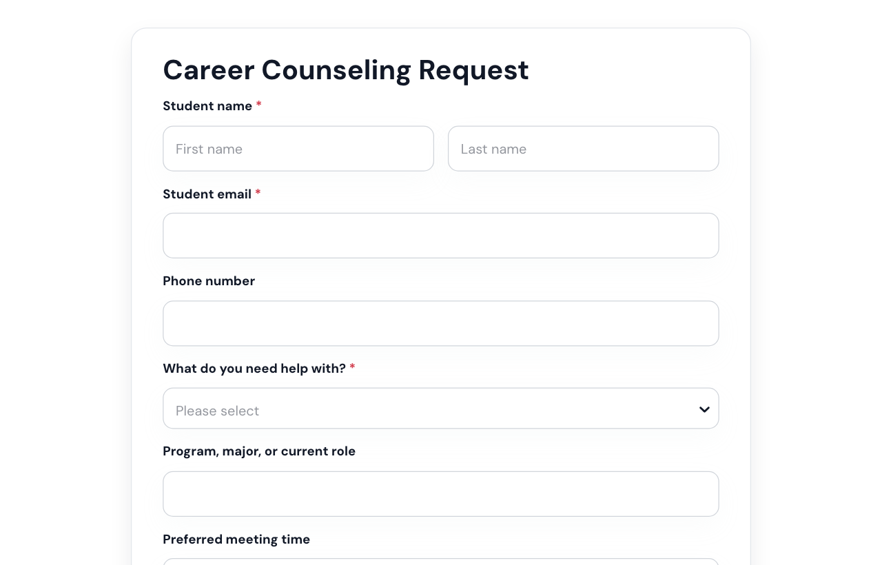 Career Counseling Form cover