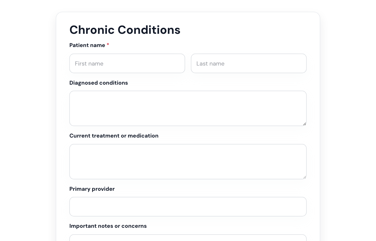 Chronic Conditions Form cover