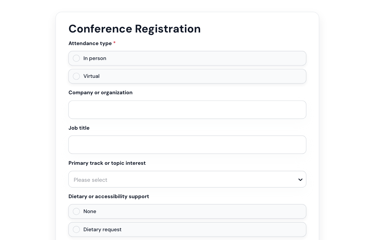 Conference Registration Form cover
