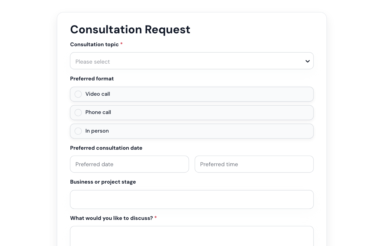 Consultation Request Form cover