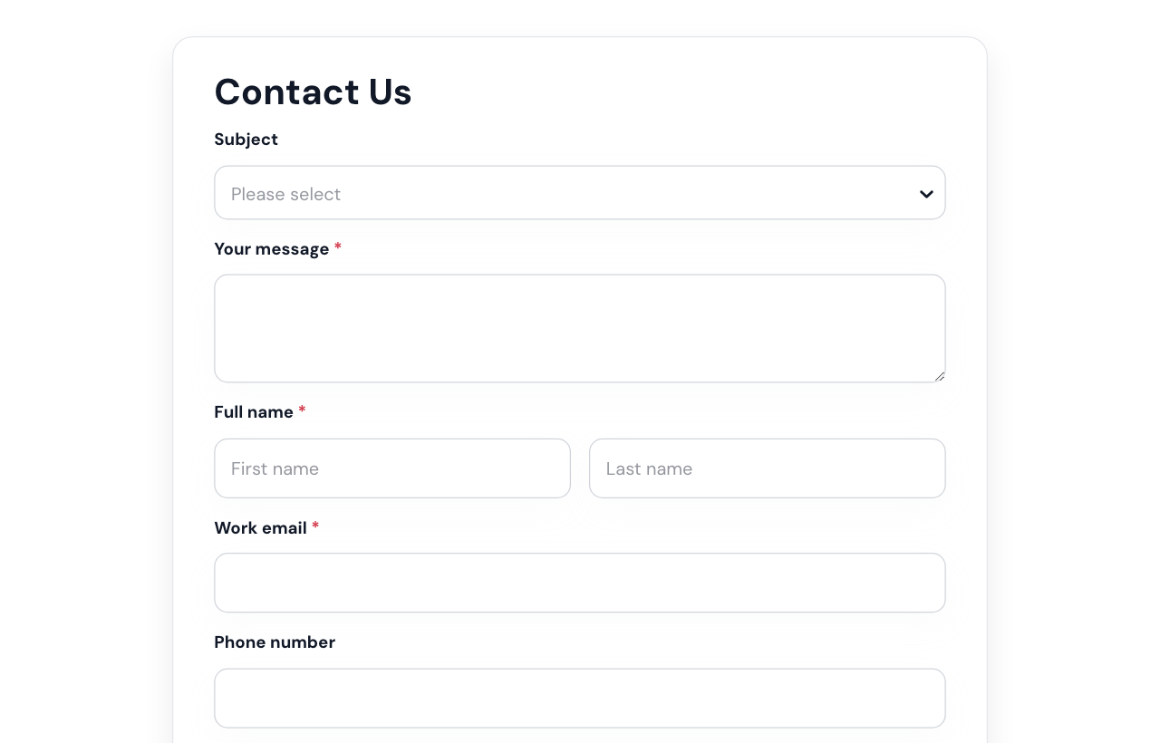 Contact Us Form cover