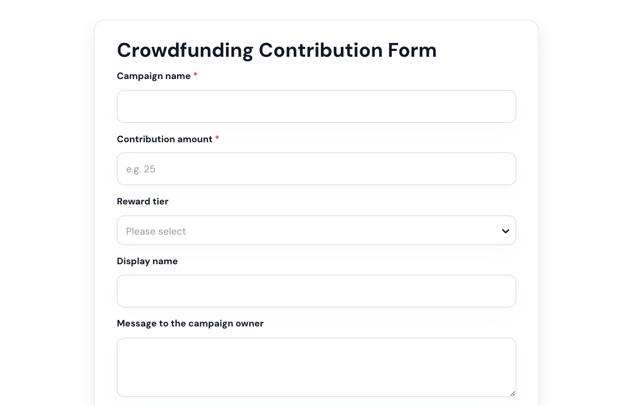 Crowdfunding Contribution Form cover