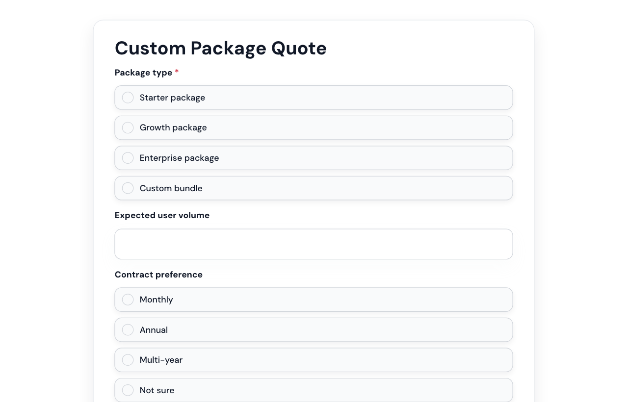 Custom Package Quote cover