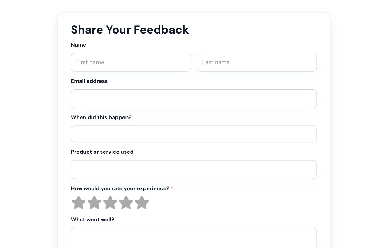 Customer Feedback Form cover
