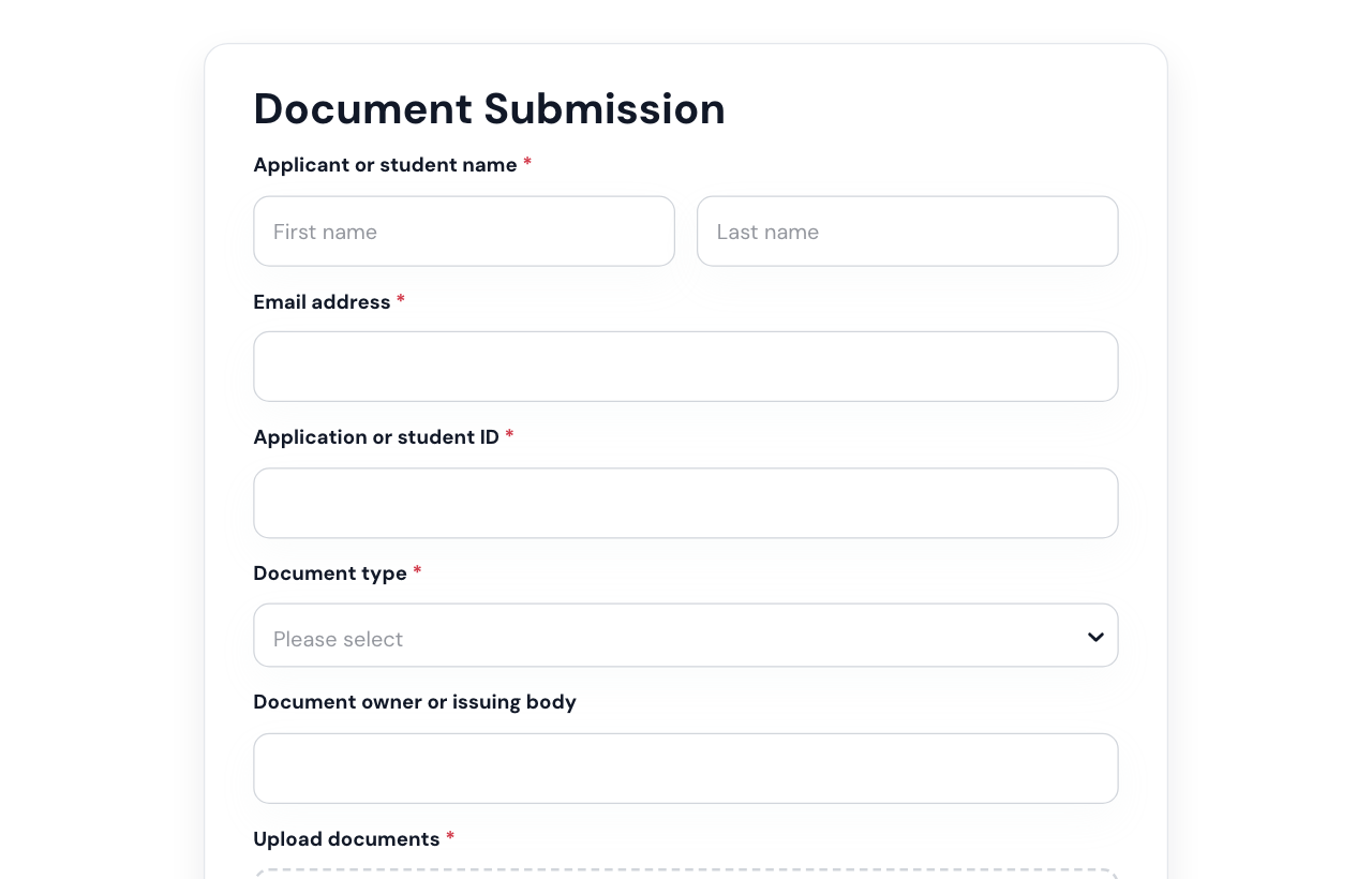 Document Submission Form cover