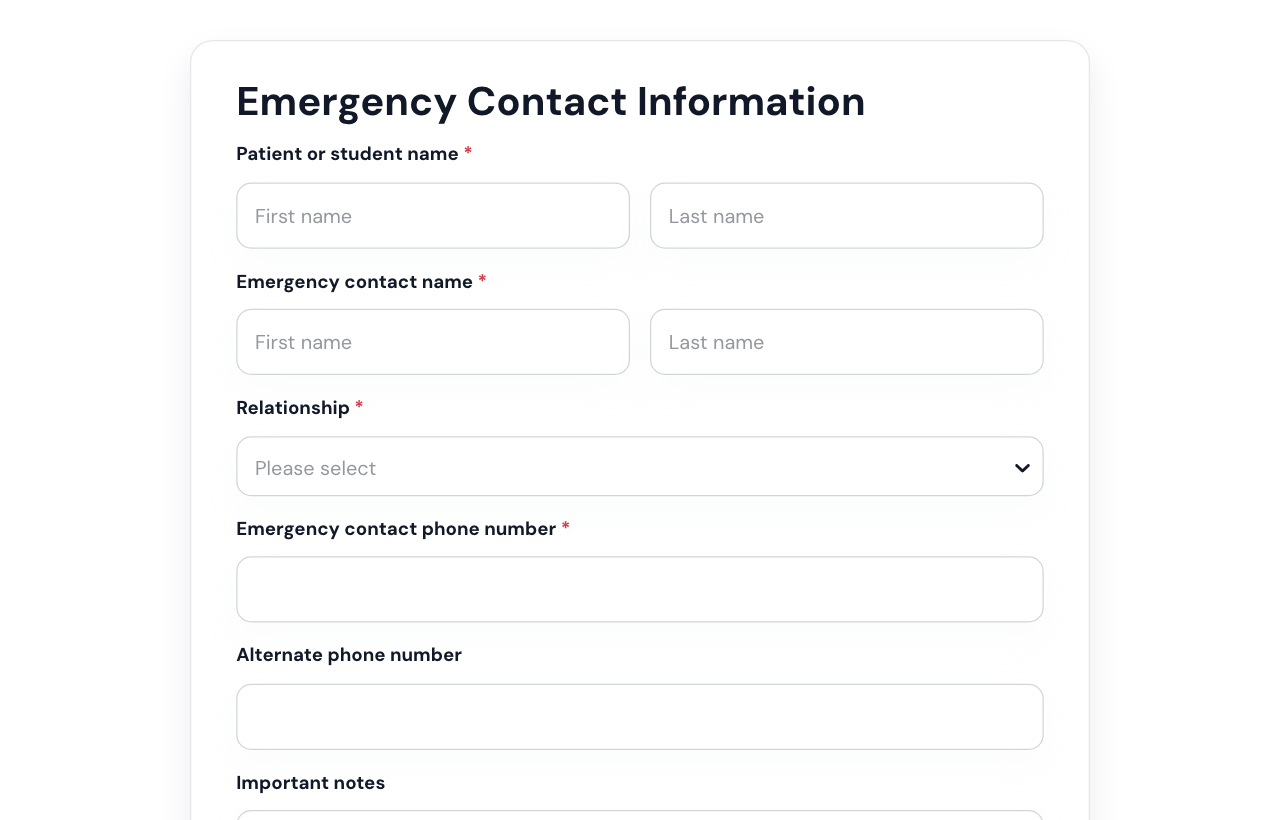 Emergency Contact Form cover