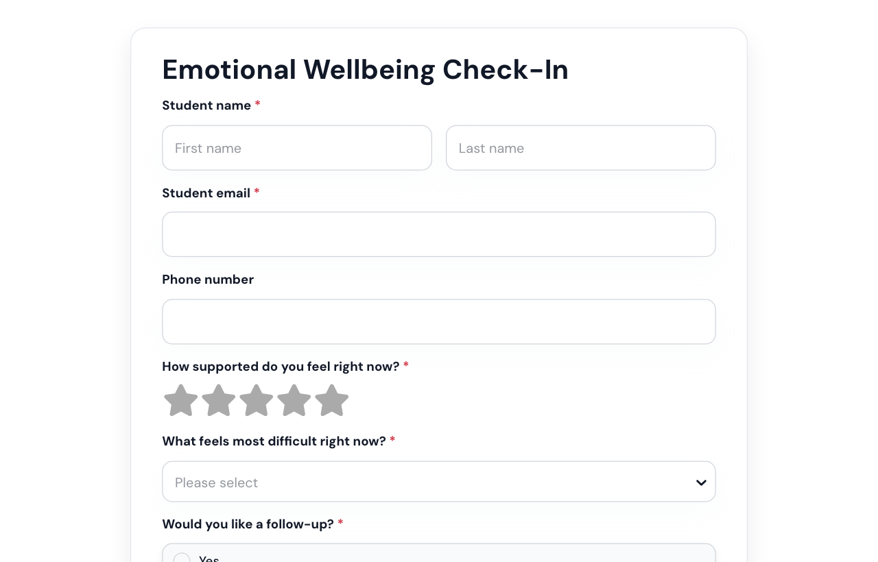 Emotional Wellbeing Form cover