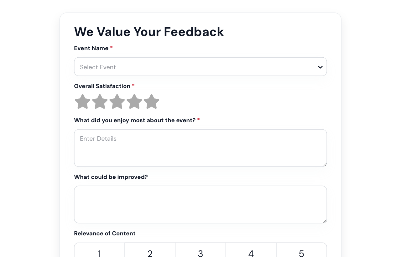 Event Feedback Form cover
