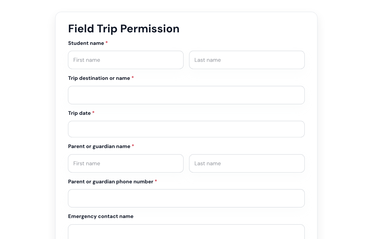 Field Trip Permission Form cover
