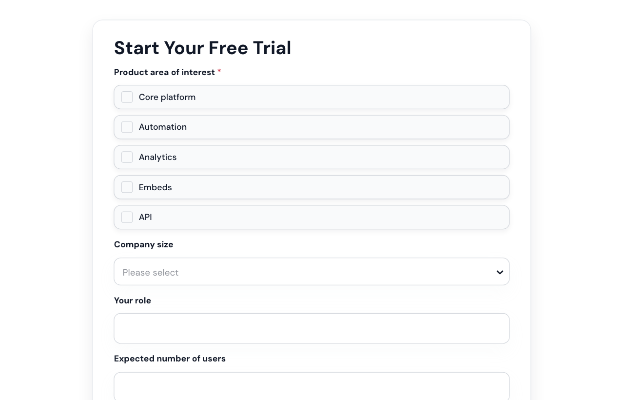 Free Trial Signup Form cover