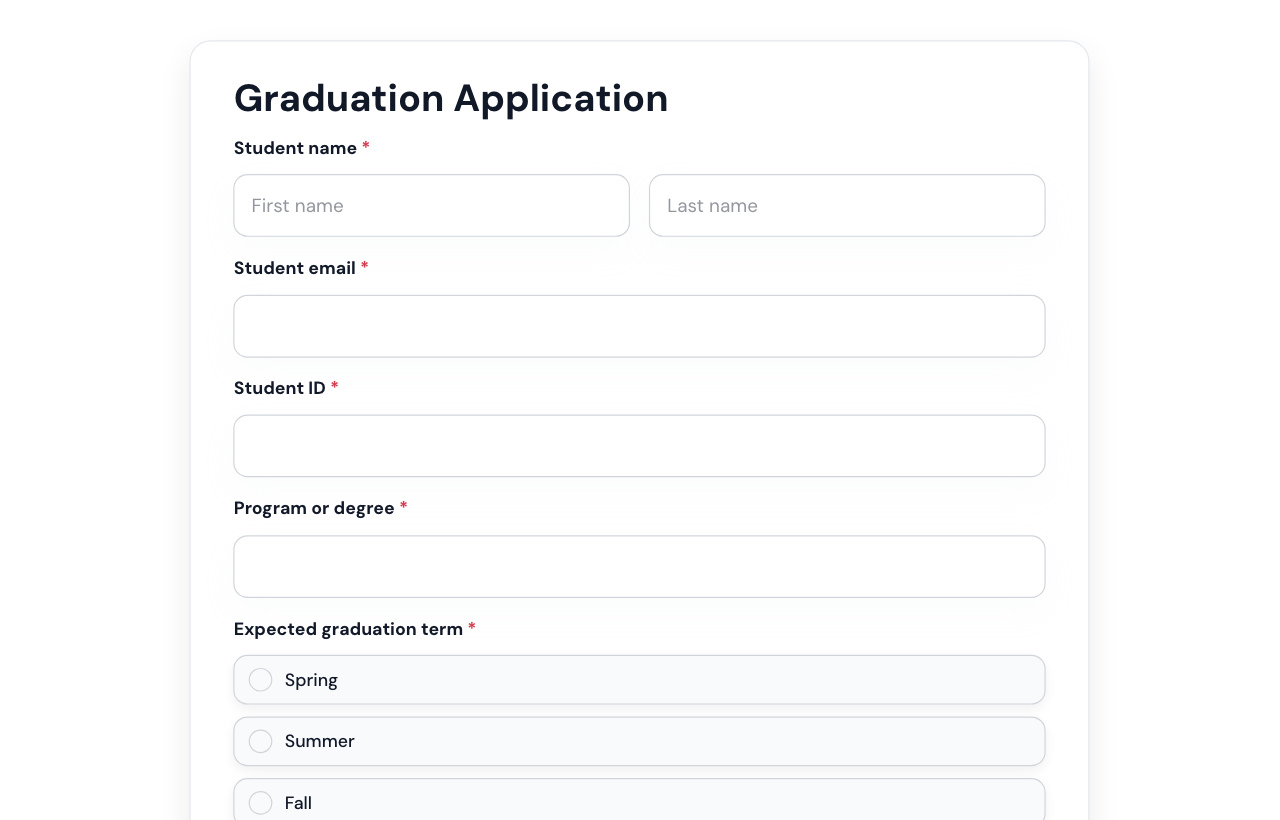 Graduation Application Form cover