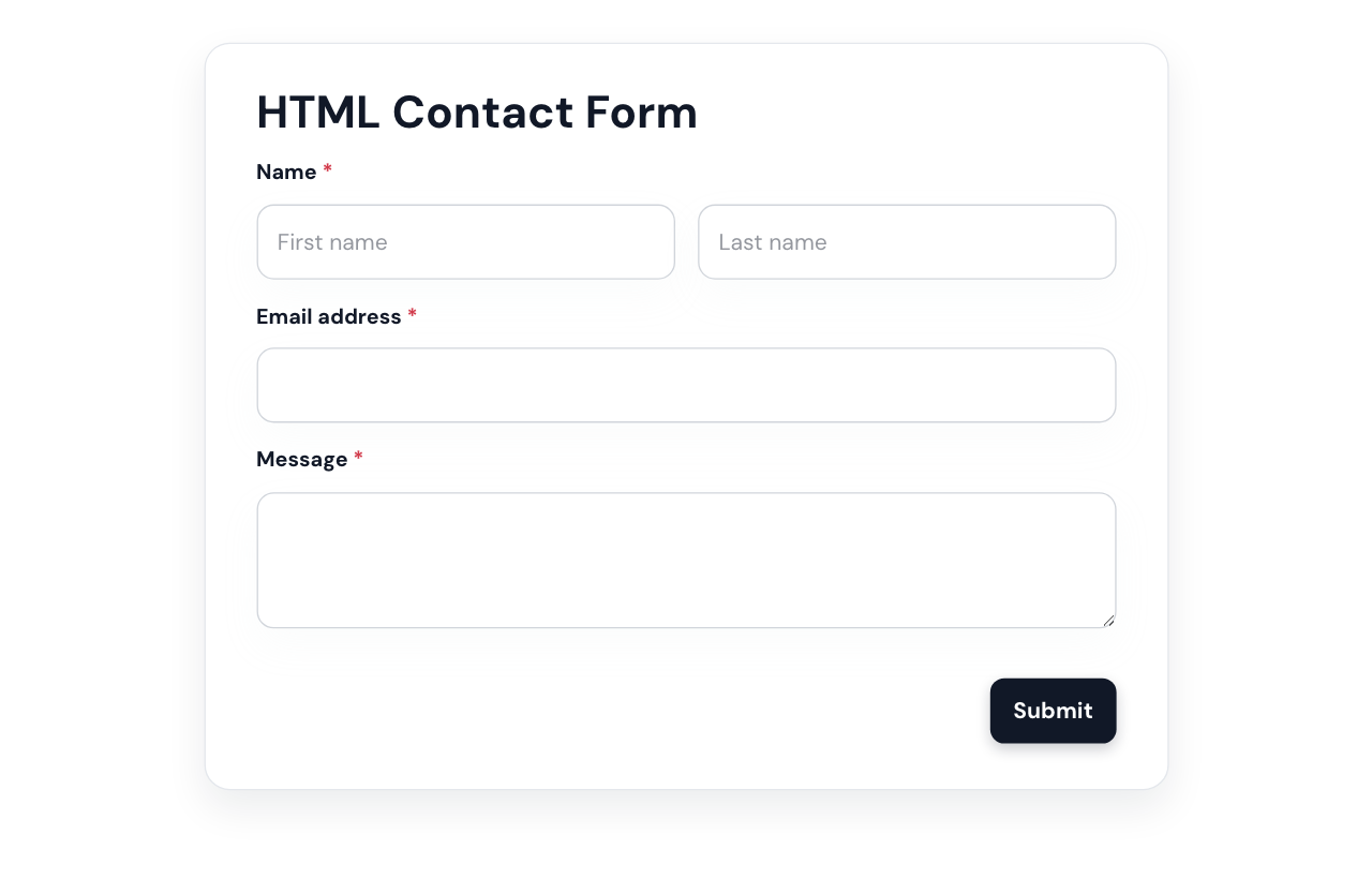 HTML Contact Form cover
