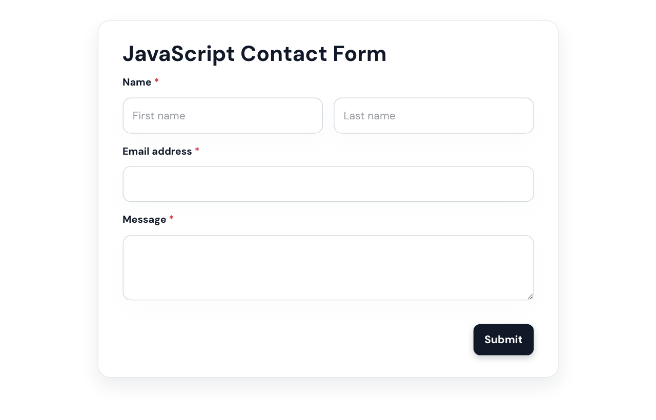 JavaScript Contact Form cover