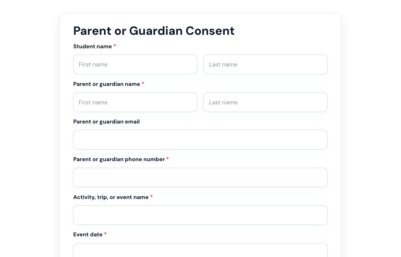 Parent/Guardian Consent Form cover
