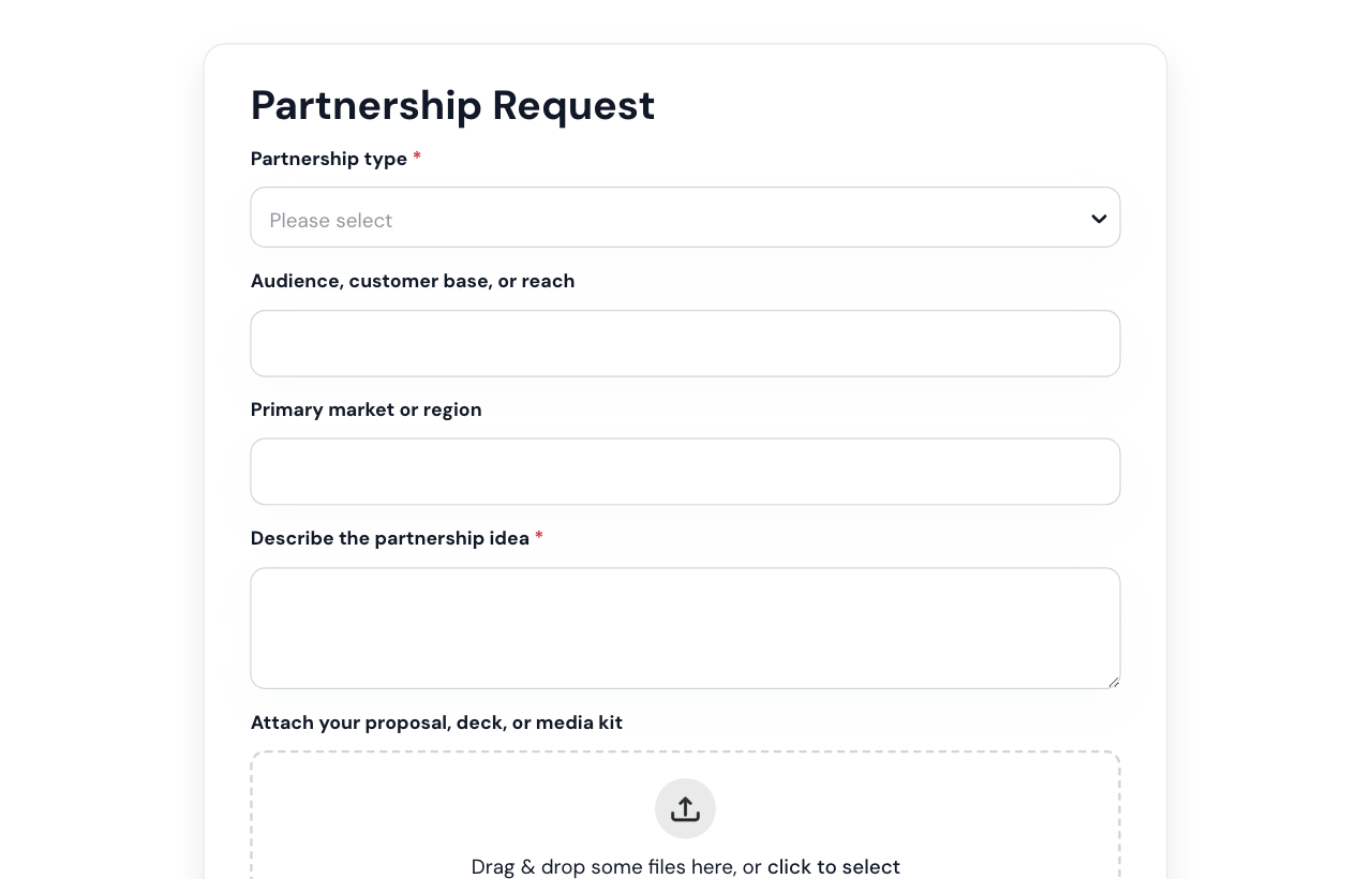 Partnership Request Form cover