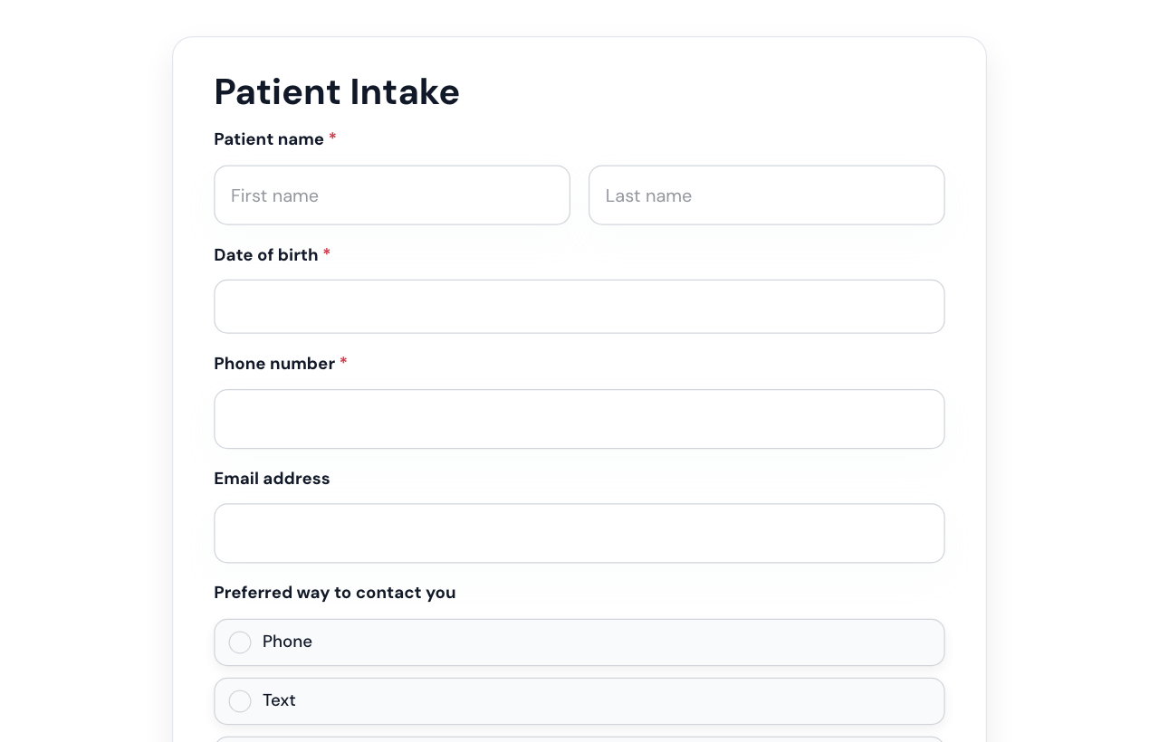 Patient Intake Form cover