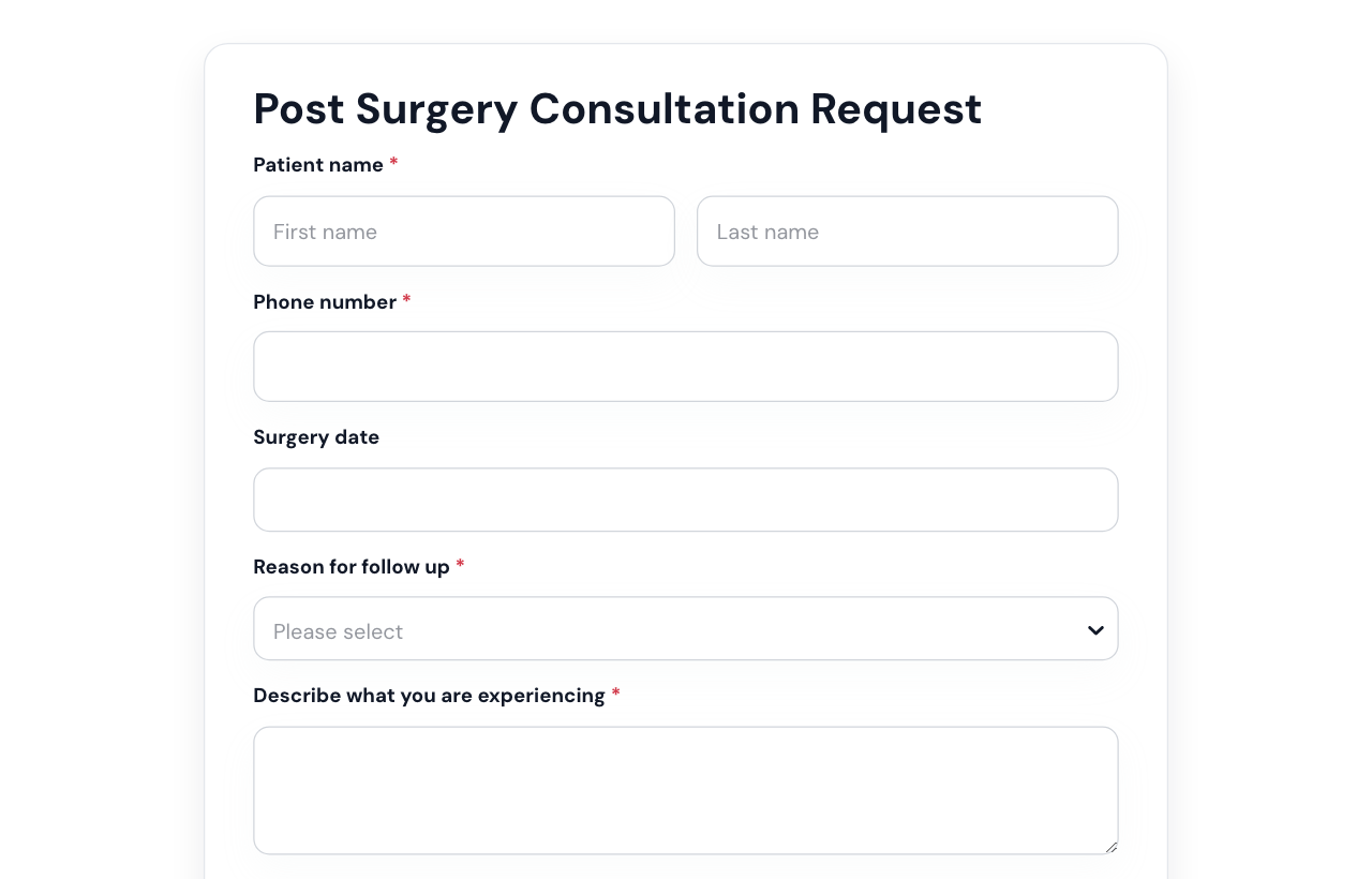 Post Surgery Consultation Form cover