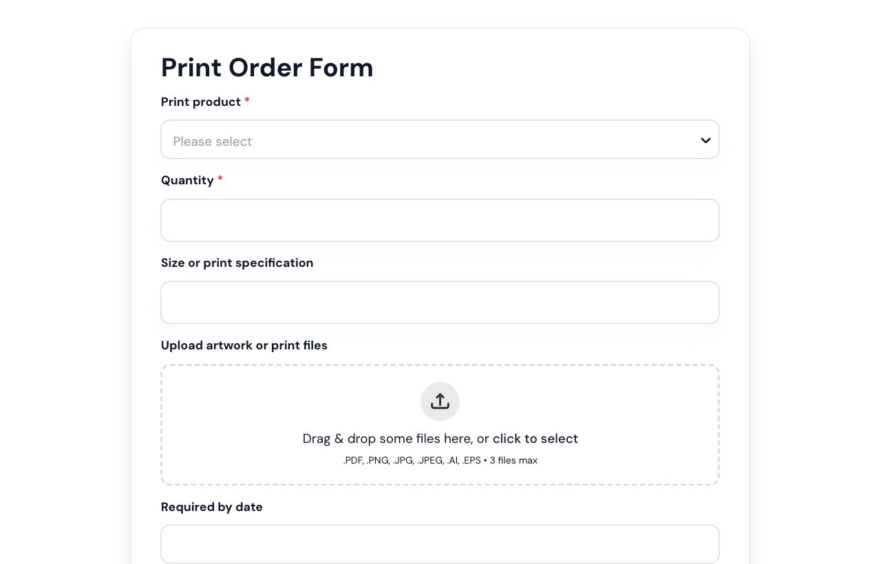 Print Order Form cover