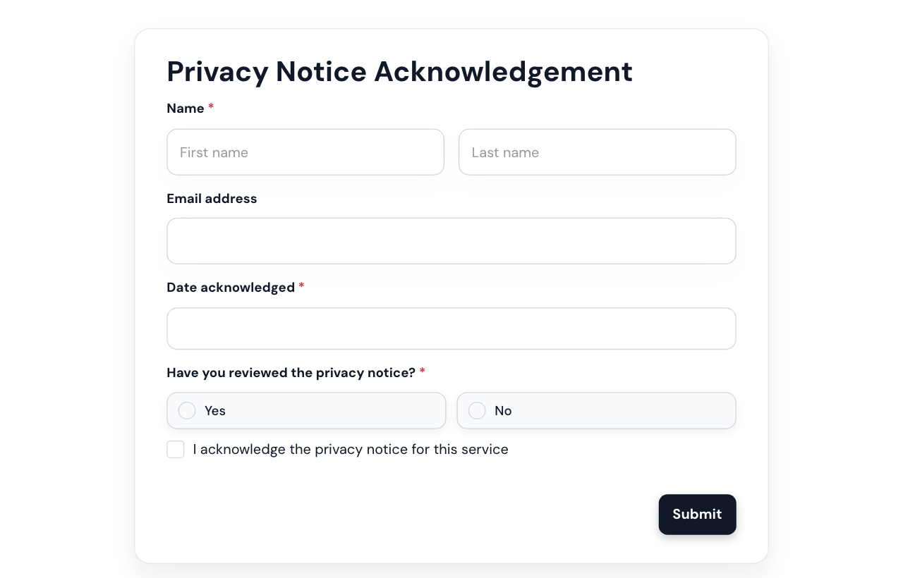 Privacy Notice Form cover