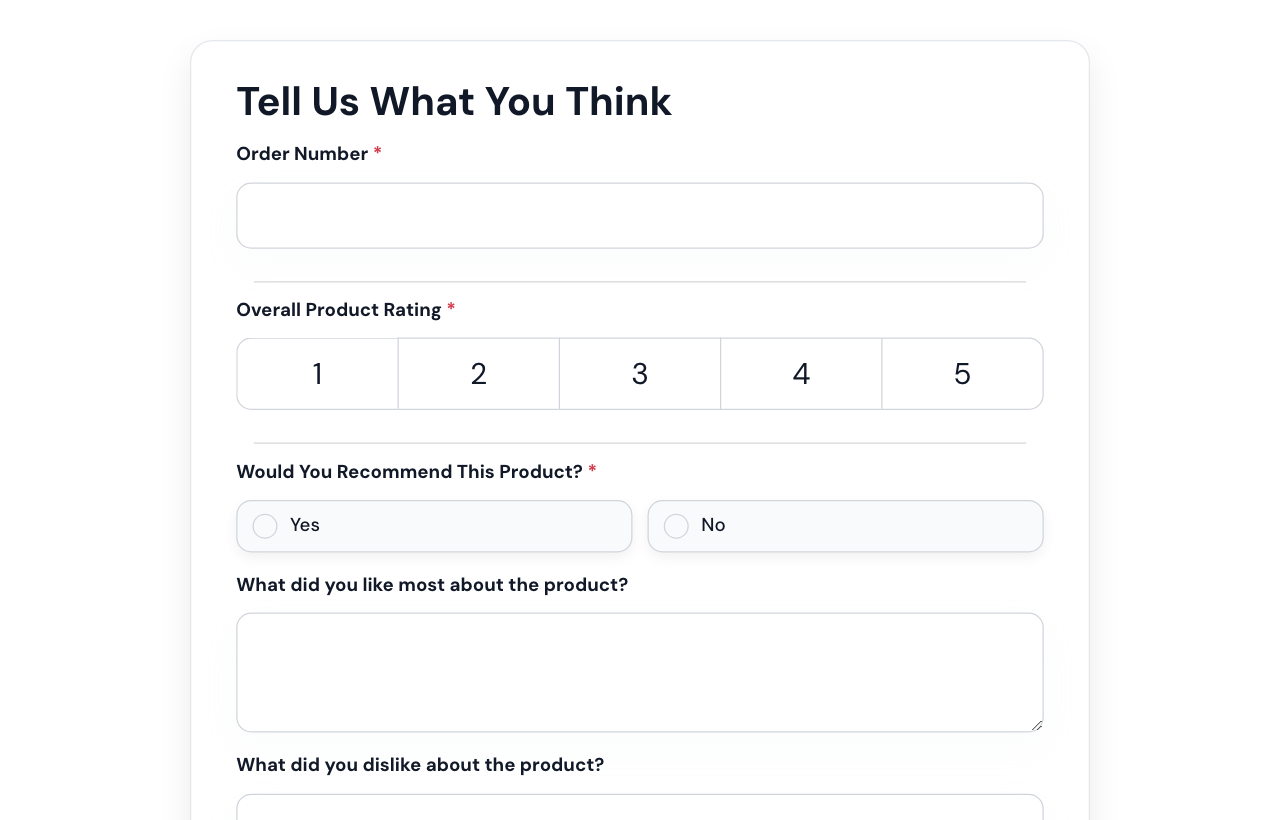 Product Review Form cover