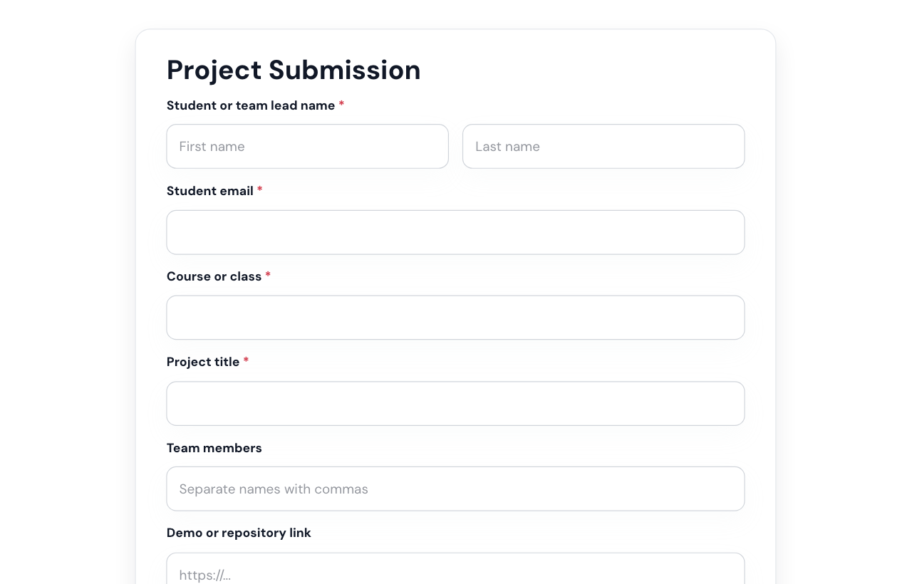 Project Submission Form cover