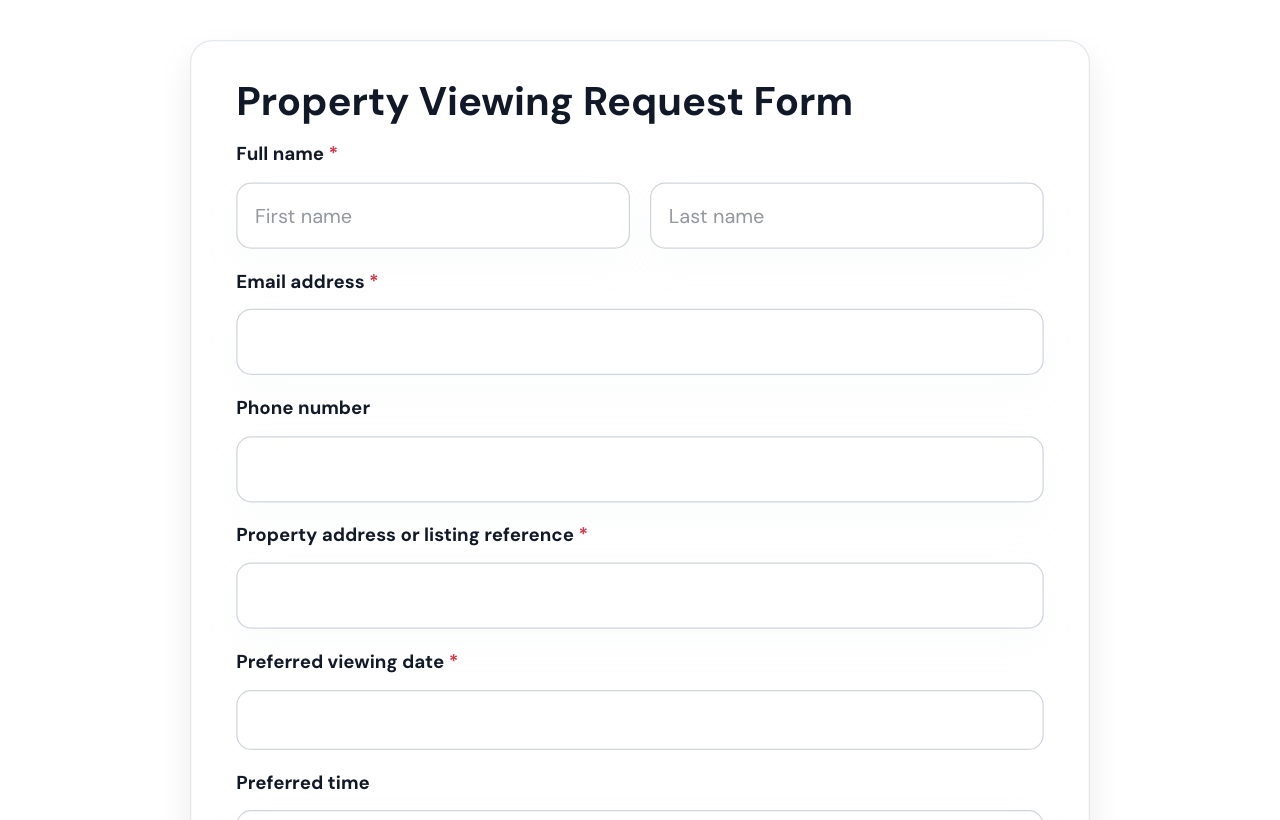 Property Viewing Request Form cover