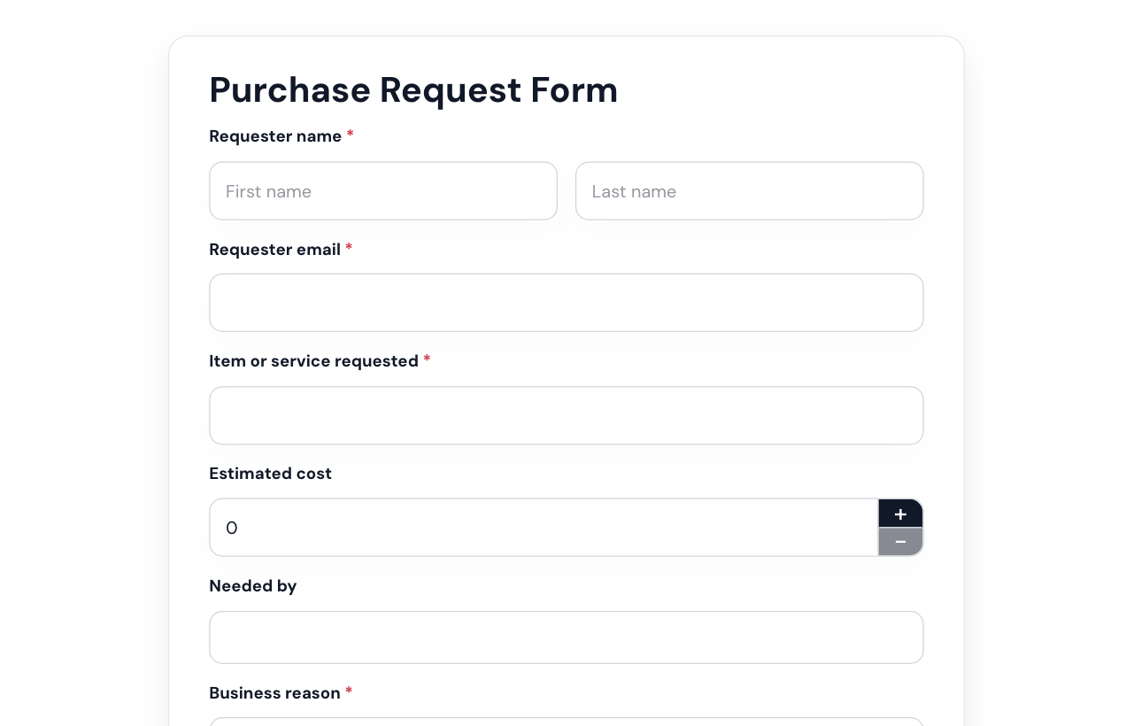 Purchase Request Form cover