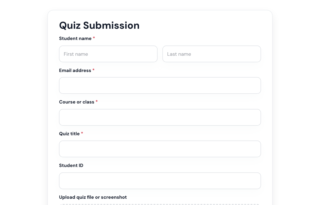 Quiz Submission Form cover