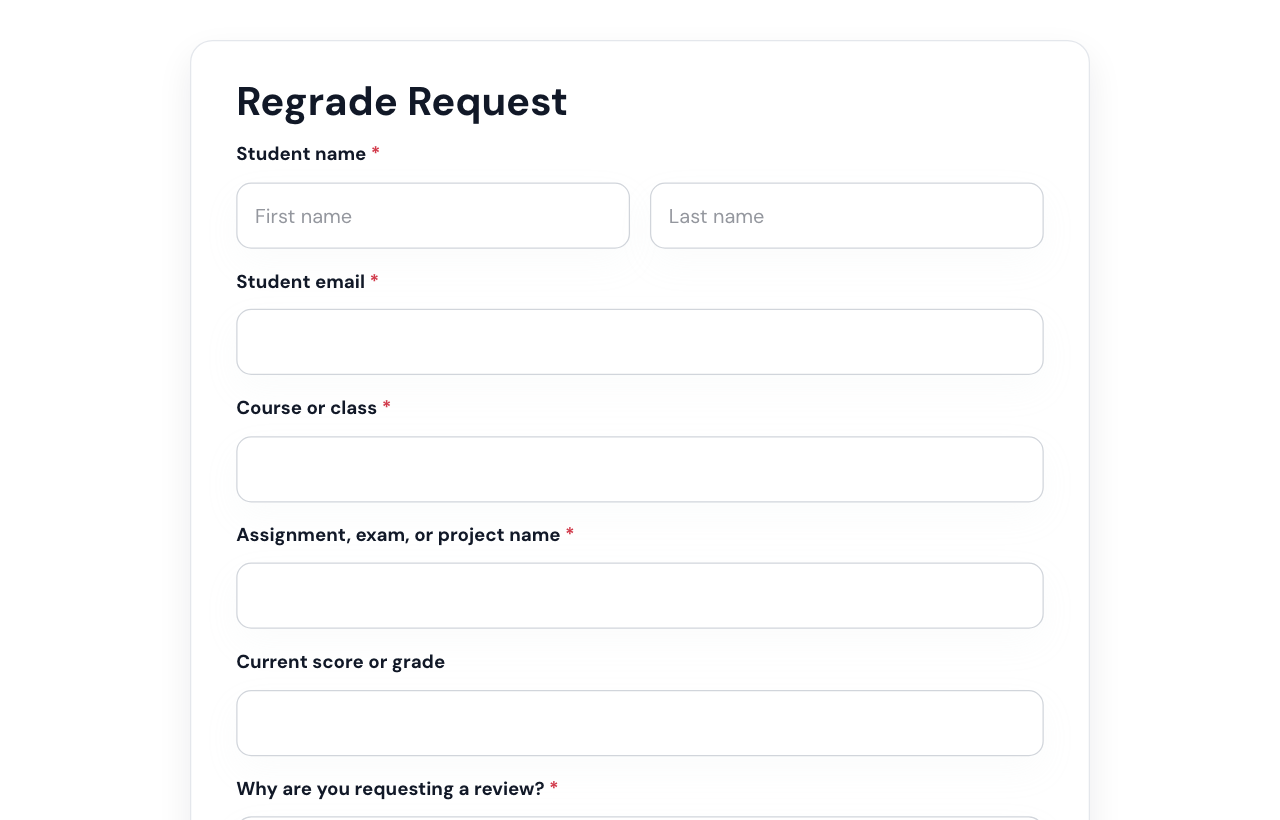 Regrade Request Form cover