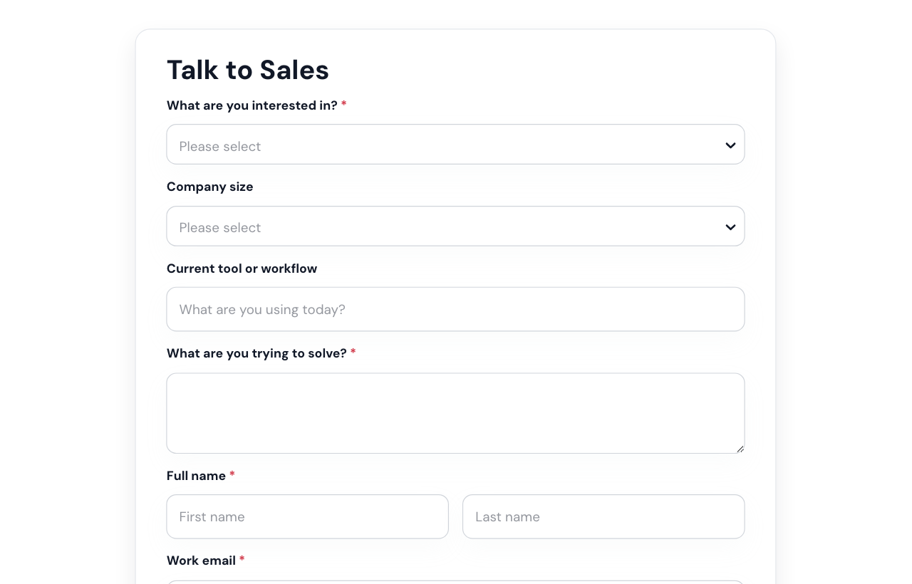 Sales Contact Form cover
