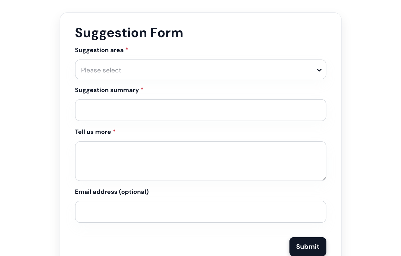 Suggestion Form cover