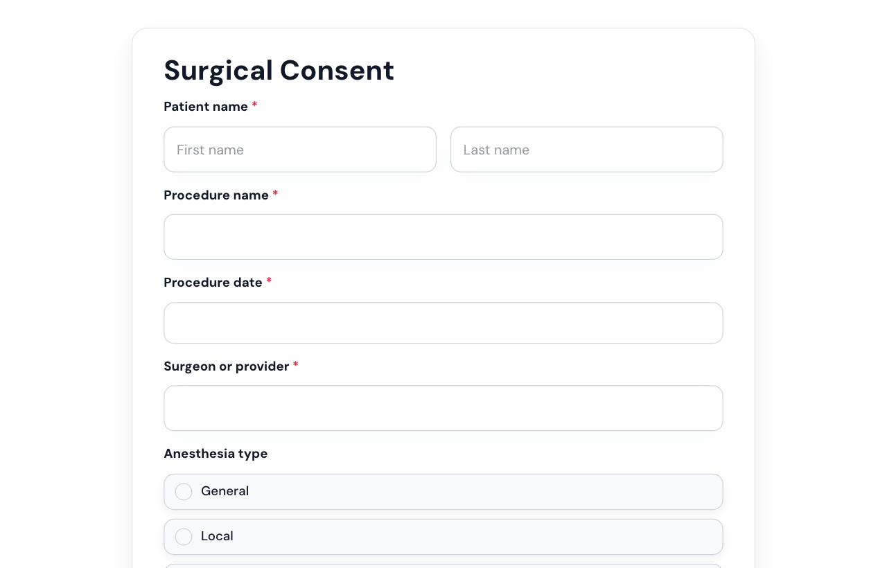 Surgical Consent Form cover