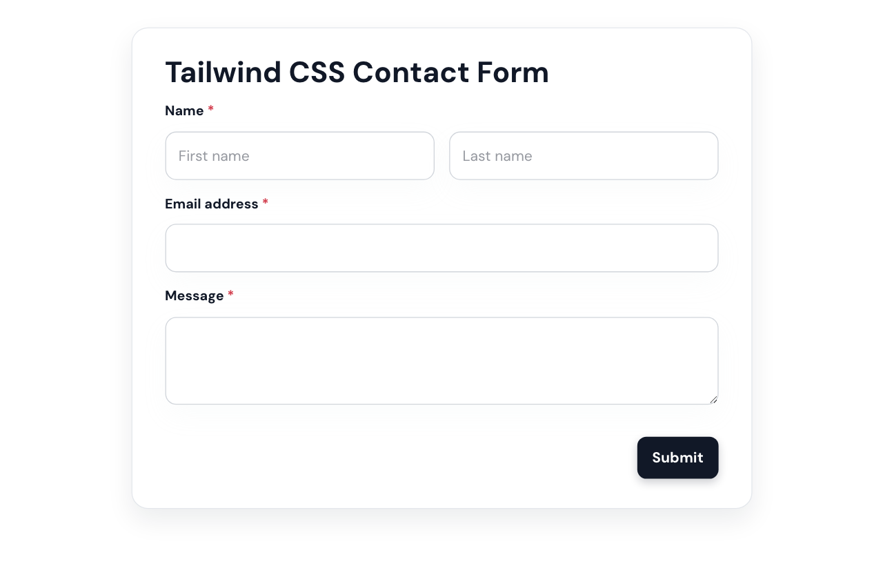 Tailwind CSS Contact Form cover