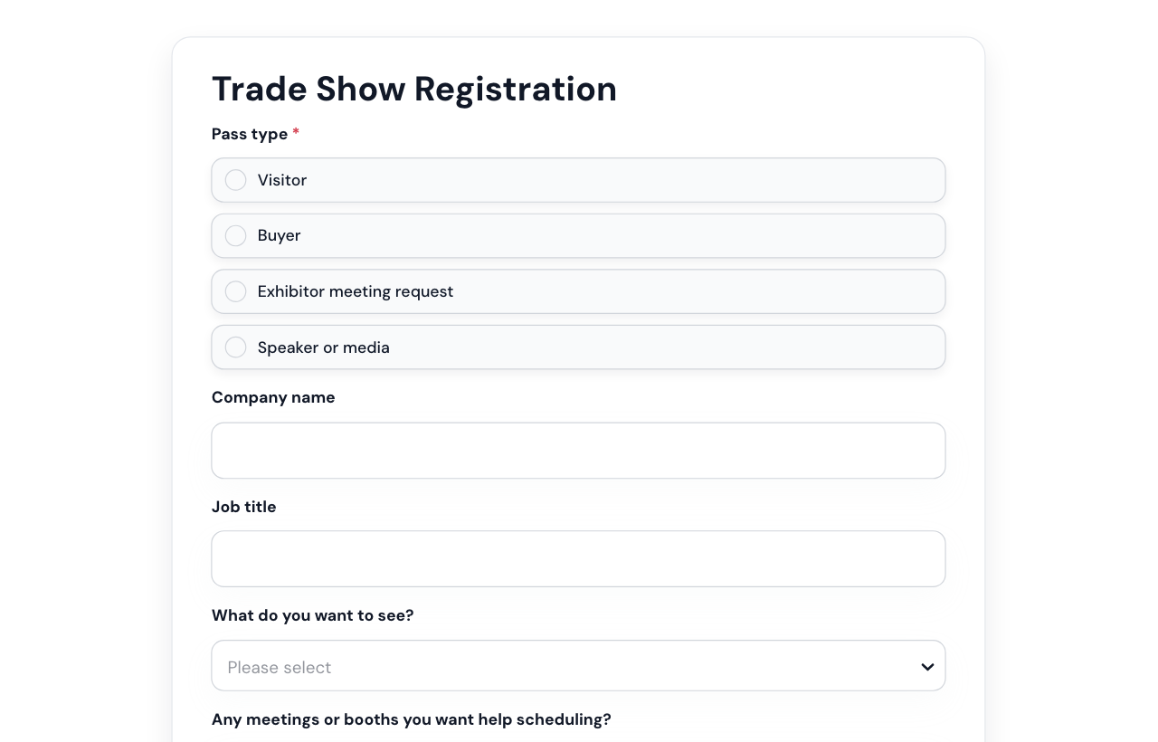 Trade Show Registration Form cover