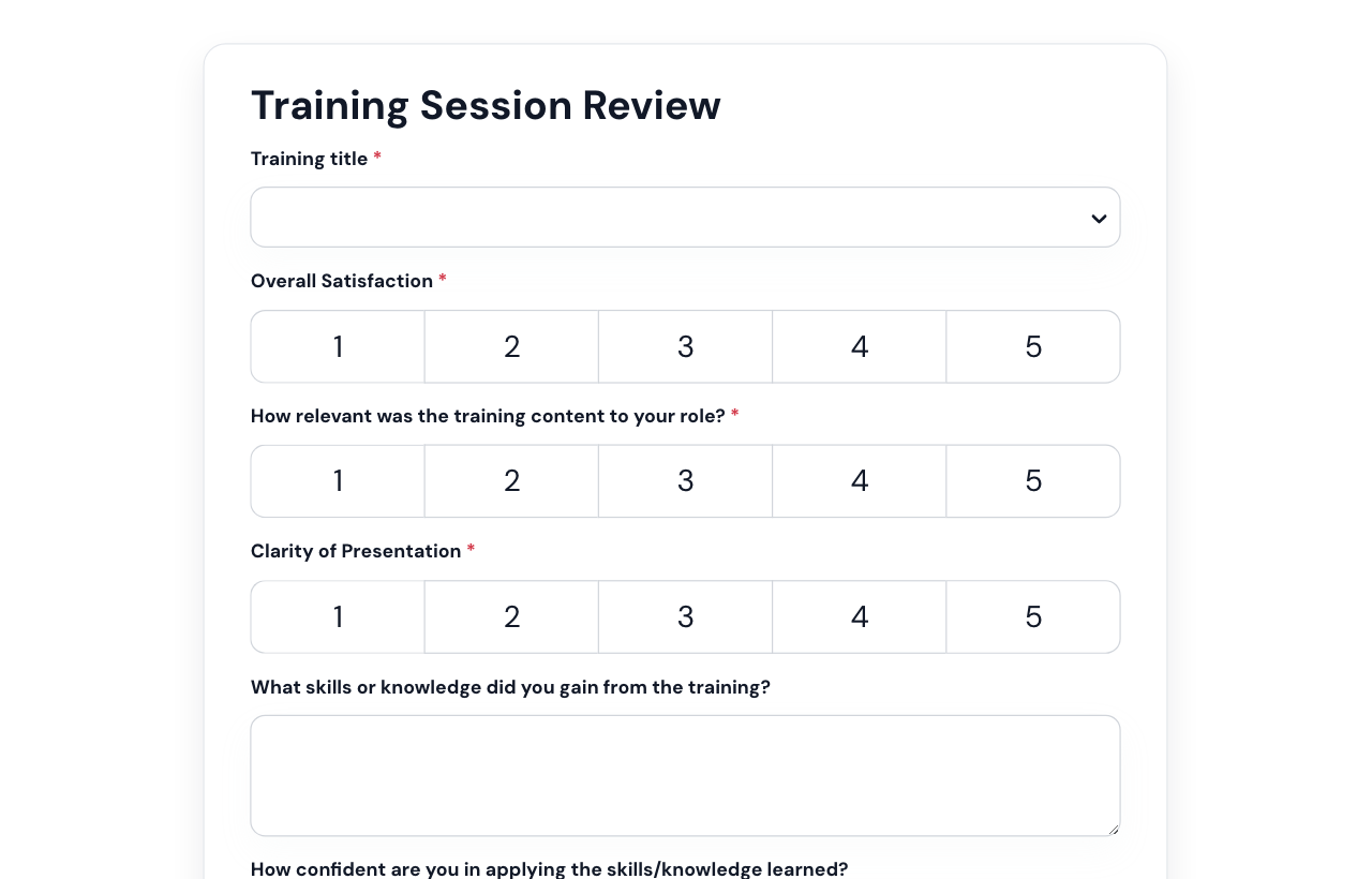 Training Feedback Form cover