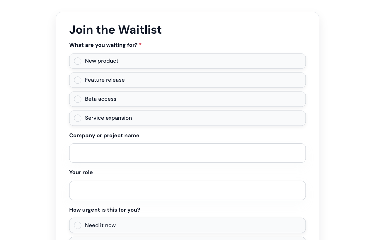 Waitlist Signup Form cover