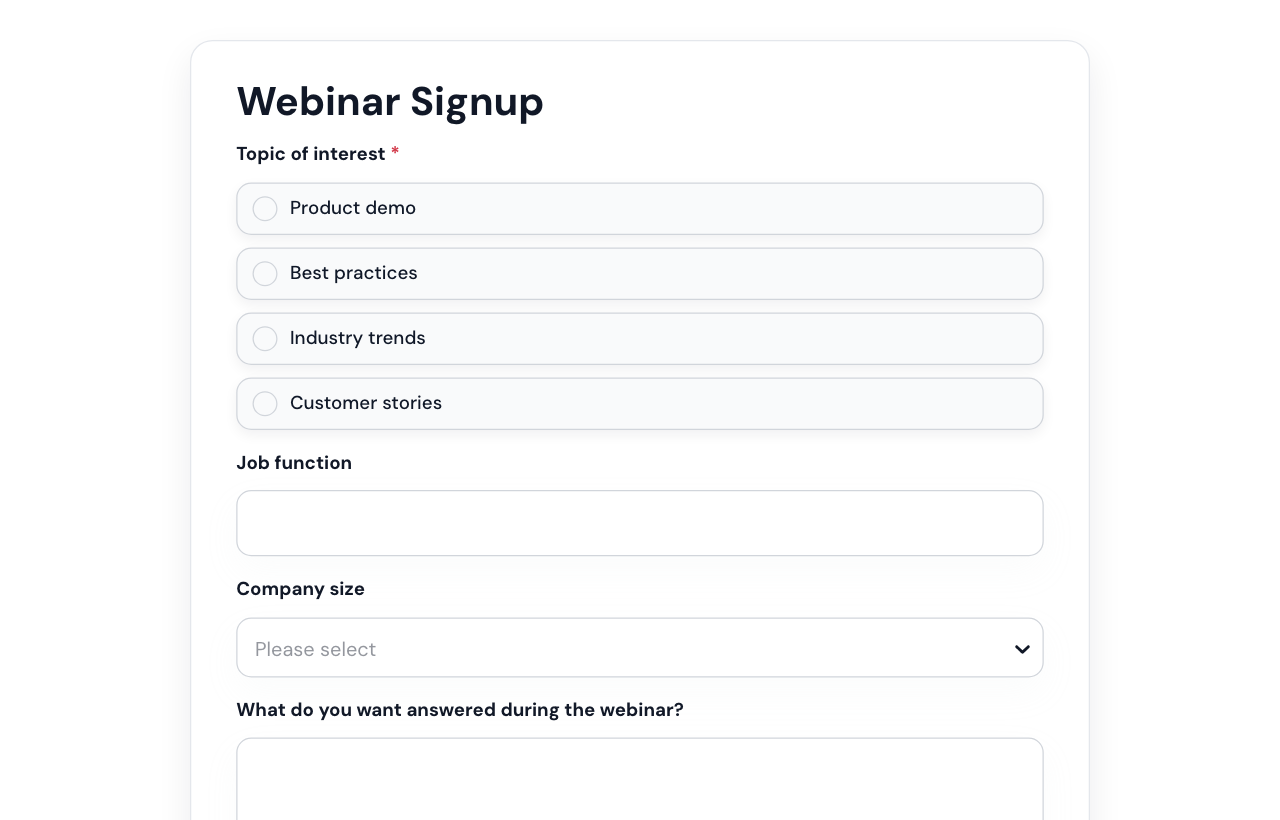 Webinar Signup Form cover