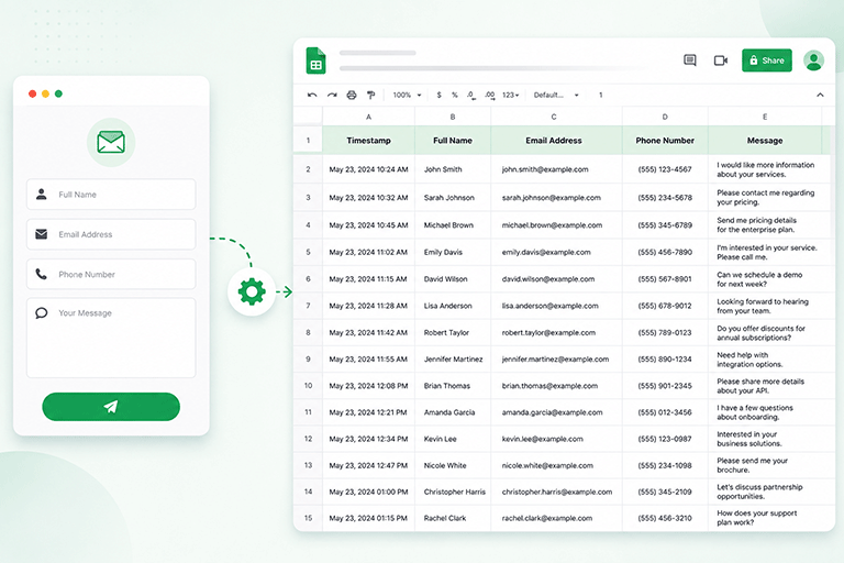 How to Send Contact Form Data to Google Sheets Automatically